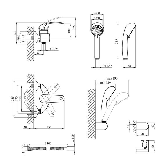 Змішувач для душа Kroner KRM Konstante - C050 (CV023586) | Зображення 7