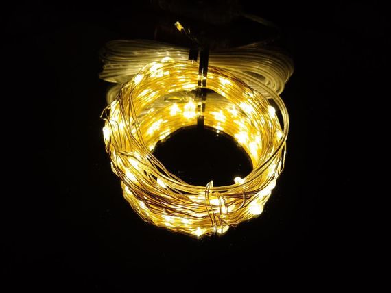 Гирлянда от USB "светодиодные капли" 10м, 100LED, тёплый белый, 8 режимов + пульт | Зображення 1