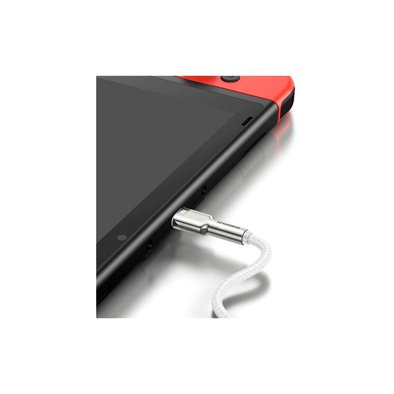 Дата кабель USB-C to Lightning 2.0m Cafule Metal PD 20W white Baseus (CATLJK-B02) | Зображення 6