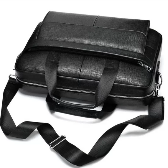 Чоловіча шкіряна сумка для ноутбука та документів чорна Tiding Bag RD-23134 | Зображення 6