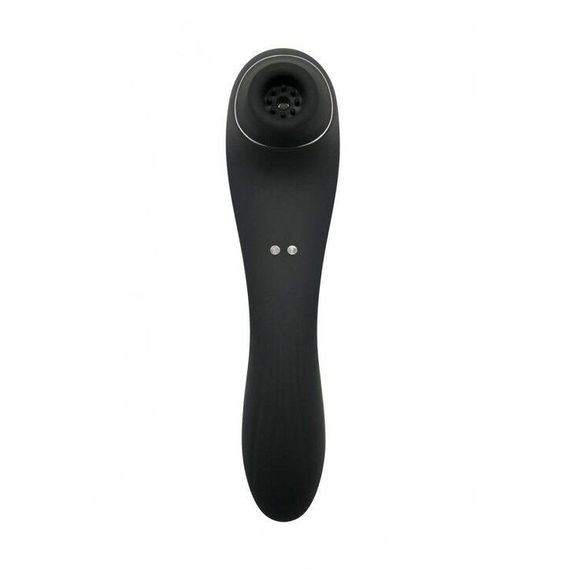 Вакуумный стимулятор с вибрацией Wooomy Smoooch Black Clitoral Suction & Vibration, Черный | Зображення 1