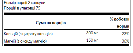 Calcium Citrate Plus Magnesium - 150caps | Зображення 1