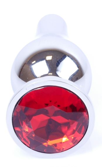 Анальний затор Boss Series - Jewellery Silver BUTT PLUG Red, BS6400073 Sex Aura | Зображення 1