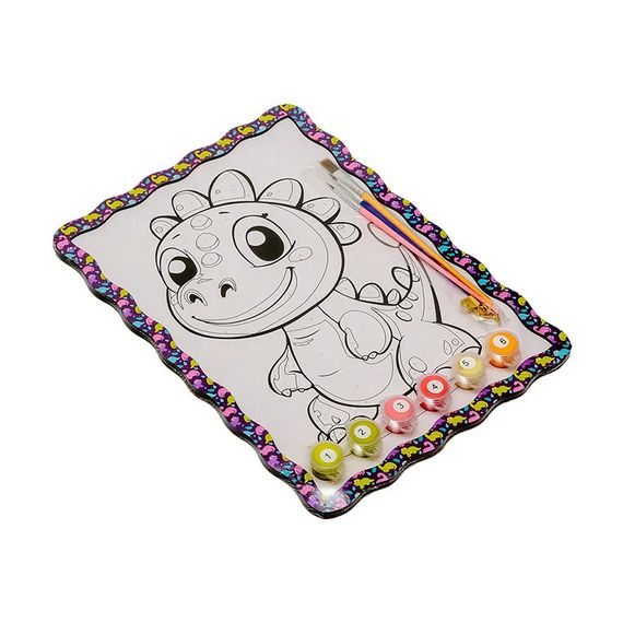 Дитячий набір для розпису по дереву "Динозаврик" Puz-22946 формат А4 | Зображення 1