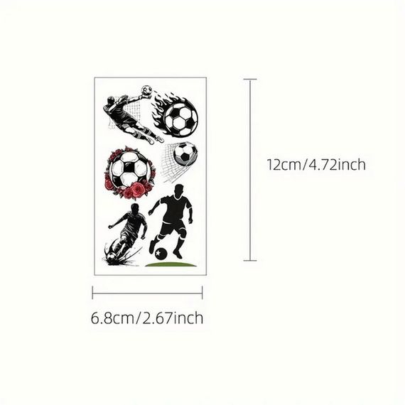 Набор детских временных тату "Футбол №1" football-tattoo-mini-set- 10 штук по 12*7 см | Зображення 4
