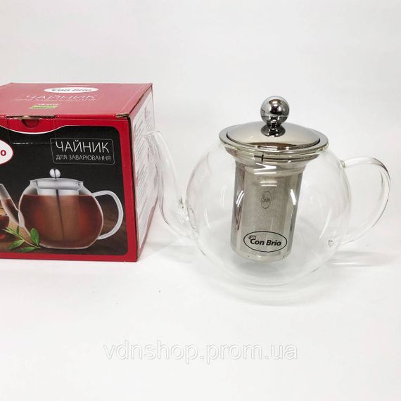 Красиві заварники для чаю Con Brio 1 л CB-6310, Чайник зі скляним заварником, Чайники для заварювання PU-11 | Зображення 1