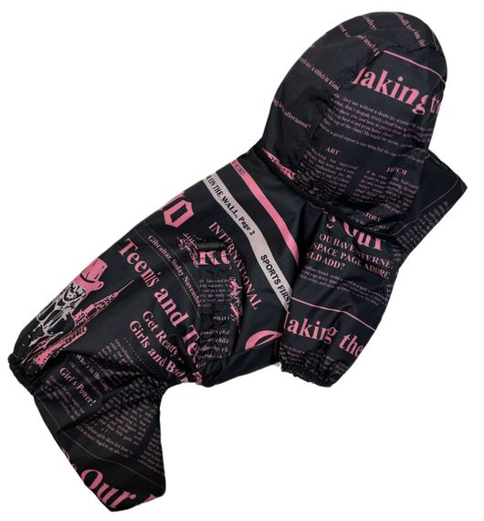 Дощовик із прихованим капюшоном газета рожевий M-97 | Зображення 3