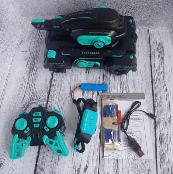 Танк усюдихід на радіокеруванні Vulcan 10A стріляє орбізами пульт браслет Чорний (47756-9061_683) | Зображення 7