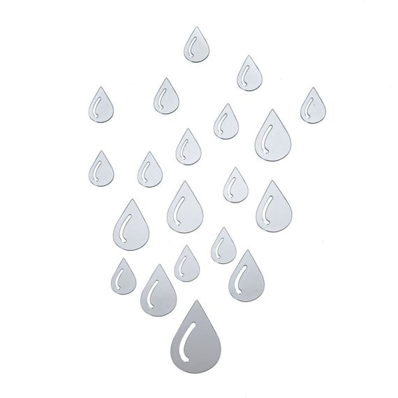 Дзеркальний декор акриловий самоклеючий Краплі срібло,20шт (D) SW-00002492