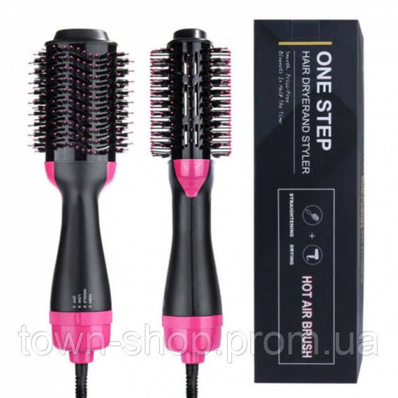 Фен Щетка расчёска 3в1 One step Hair Dryer 1000 Вт 3 режима выпрямитель для укладки волос стайлер с функцией | Зображення 1