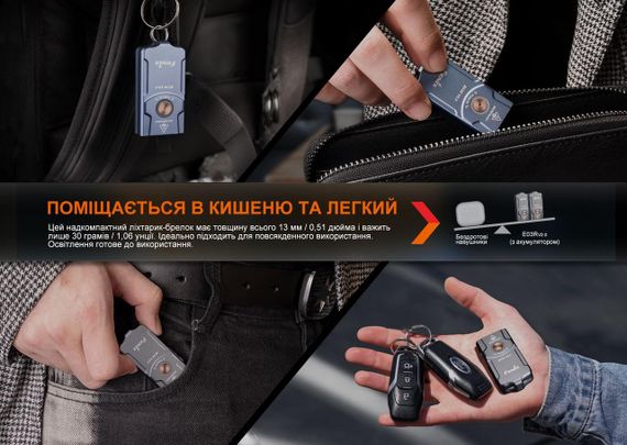 Ліхтар наключний Fenix E03R V2.0, синій | Зображення 6