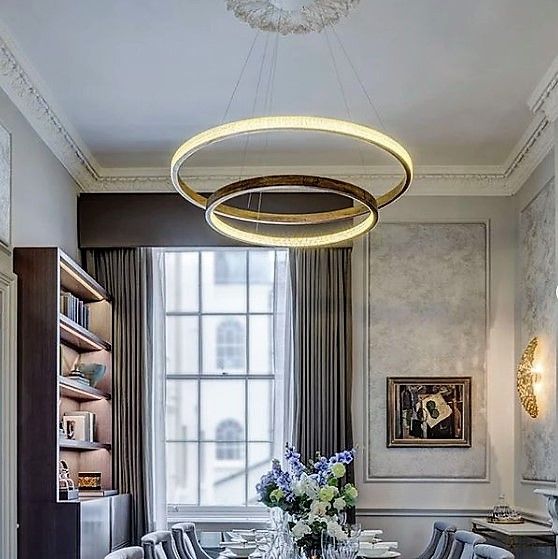 Люстра світлодіодна підвісна LED світильник для квартири на стелю лед 26512 Золото 15-130х60х60 см.