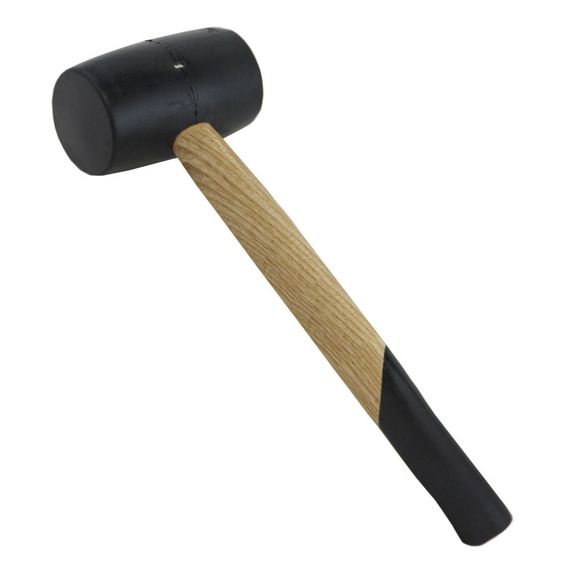 Киянка резиновая Sigma 450 г деревянная рукоятка, черная (4317721)