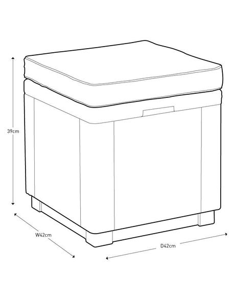 Пуф-ящик пластиковий садовий з подушкою Keter CUBE коричневий (17192157) | Зображення 7