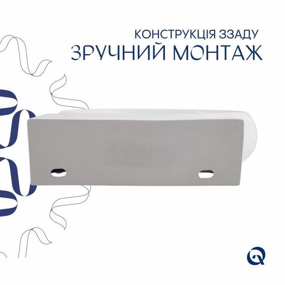 Комплект Qtap Leo: Раковина подвесная овальная правая 430x285x160 мм White + Донный клапан PU02O | Зображення 4