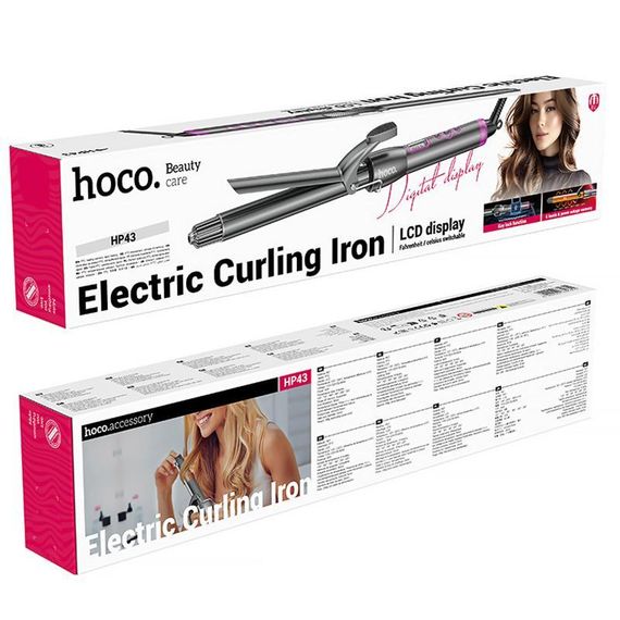 Плойка для волосся Hoco HP43 Electric manual curling iron with digital display Gray | Зображення 5
