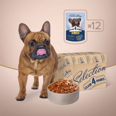 Влажный корм для собак Club 4 Paws Selection Плюс Кусочки с уткой и индейкой в соусе 85 г (4820215368049) | Зображення 6
