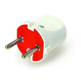 Вилка без заземлення , 10А, біла, AY-KA, (арт. 62-13-02)