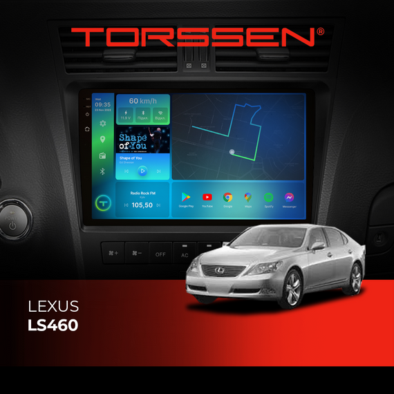 Штатна магнітола Torssen 2K Lexus LS460 F106128 4G Carplay DSP