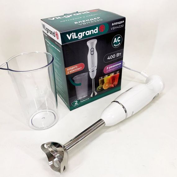 Портативний блендер подрібнювач ViLgrand VBH4330 400 Вт, Електричний блендер стаціонарний для смузі RC-46 | Зображення 3