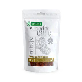 Ласощі для собак, сушена качка, смужки, Nature's Protection Superior Care Snacks For Dogs Soft Duck Slices 75г