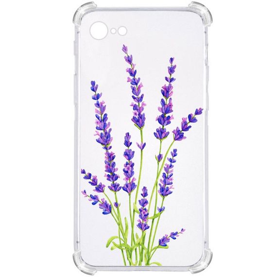 Прозорий протиударний чохол для Iphone 8 / Iphone 7/ Iphone SE 2 2020 / Iphone SE 3 2022 З принтом: Лаванда