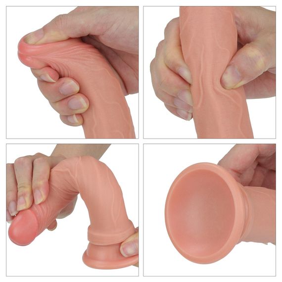 Фалоімітатор - Dual-Layered Silicone Cock 7" Flesh Sex Aura | Зображення 8