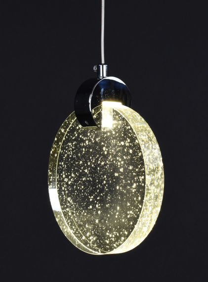 Люстра світлодіодна підвісна LED світильник для квартири на стелю лед 27632 Хром 35-180х10х15 см. | Зображення 6