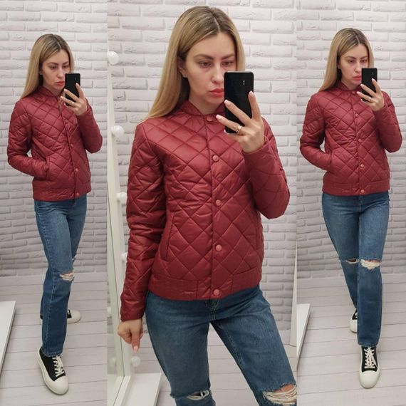 Куртка з ефектом стьобання, арт.310, бордо | Зображення 3