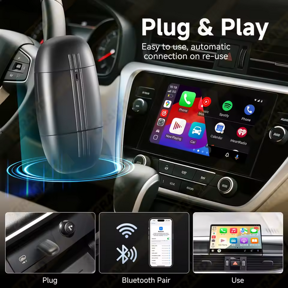 Адаптер 2 в 1 бездротовий CarPlay Android Auto USB Type-C Mini Box Універсальний | Зображення 2