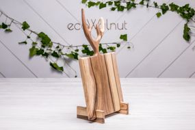 Дощечка для кухни из древесины ореха «Рога» L