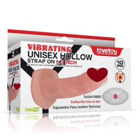 Страпон з вібро пустотілий Unisex Hollow Strap On Sex Aura