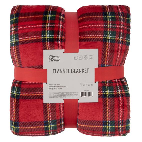 Плед Ardesto Christmas Flannel 160х200см, 100% поліестер, клітинка, червоний (ART0133PB) | Зображення 4