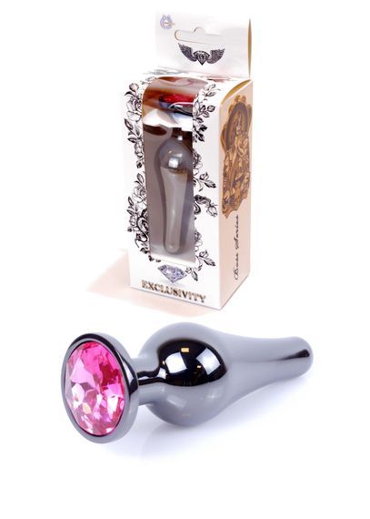 Анальна пробка B - Series HeavyFun Jawellery Dark Silver, рожева