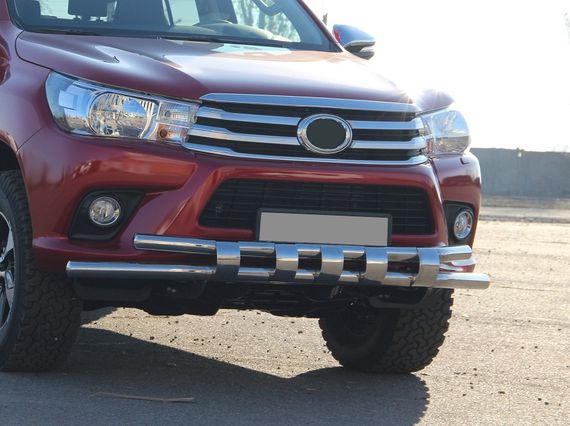 Передній захист ST015 (нерж) для Toyota Hilux 2015-2024 рр | Зображення 1