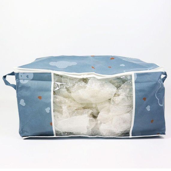 Чехол для постельного белья (60х30х40см), 75л, Синий / Складной органайзер для хранения вещей | Зображення 9