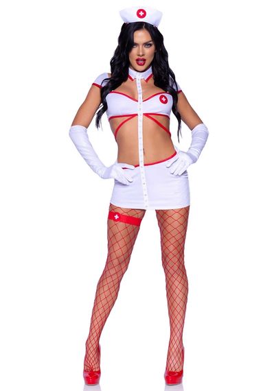 Костюм сексуальної медсестри Leg Avenue Heartstopping Nurse, 4 предмети, білий, S | Зображення 3