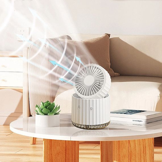 Настільний вентилятор Rapid Cooling 3in1 з водяним охолодженням і підсвічуванням 1200 mAh White | Зображення 5