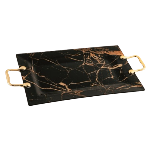 Блюдо 35*22,5см з ручками Marble Black VIVA