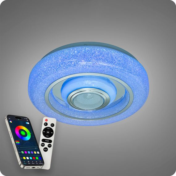 Люстра світлодіодна 517 Dlight RGB з пультом і  колонкою 45Вт Білий (02147) | Зображення 2