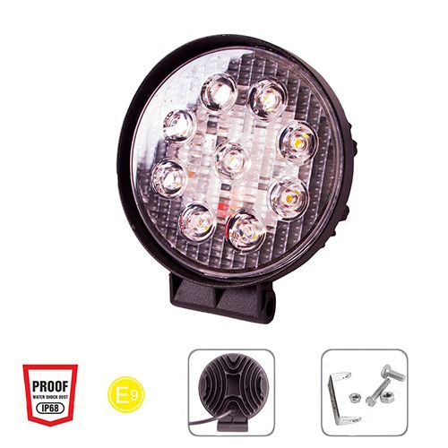 Фара робочого світла WLP-27R1F5 FLOOD 9Led*3W /10-30V/27W/6000K | Зображення 4
