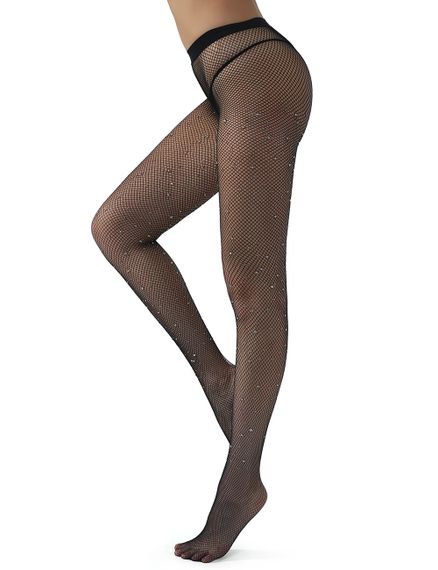 Колготки у сіточку зі стразами Star Night Diamonds Fence Stocking, чорний | Зображення 2