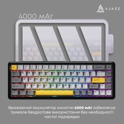 Клавиатура Ajazz AK680 MAX (8+8K) Magnetic Switch RGB Wireless/Bluetooth/USB Black (AK680-M-BGY-A) | Зображення 5