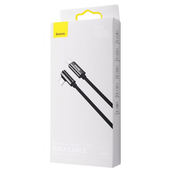 Кабель Baseus Legend Series Elbow Fast Charging Type-C to Type-C 100W (1m), Чорний, 1.0 м | Зображення 1