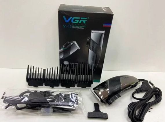 Професійна машинка VGR V-121 провідна машинка для стрижки волосся керамічне лезо 8 насадок | Зображення 3