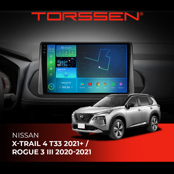 Штатна магнітола Torssen 2K Nissan X-Trail 4 T33 2021+ / Rogue 3 III (2020-2021) F106128 4G Carplay