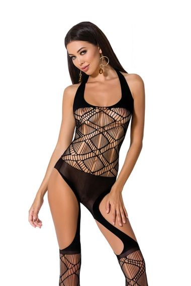 Бодістокінг BS060 Black Passion, з геометричним малюнком, чорний, S/L Sex Aura