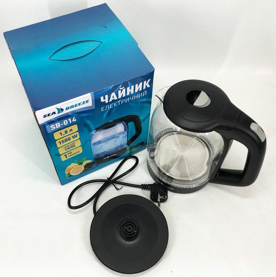 Чайник дисковый, Чайник стеклянный для ресторанов Электрический с индикатором воды LB-69 | Зображення 4