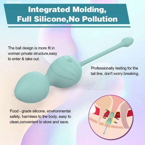 Набір вагінальних віброкульок Every Night Toys Hailey, 4 шт, з дистанційним пультом, бірюзовий Sex Aura | Зображення 3