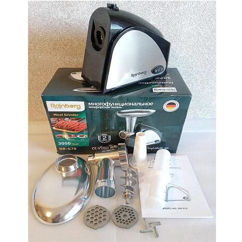 Мясорубка Rainberg RB-678 3000W + Насадка Для Колбас | Зображення 1